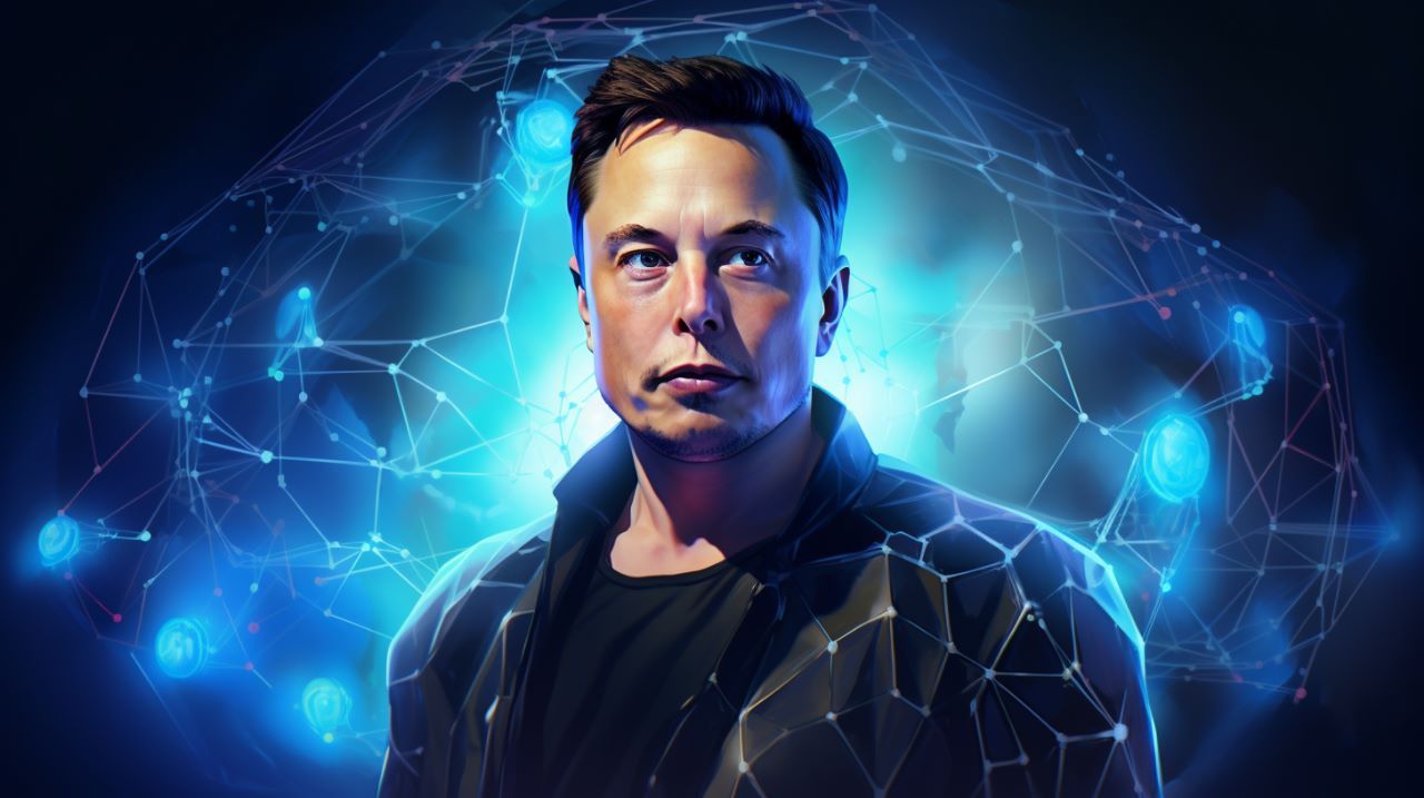retrato digital de Elon Musk