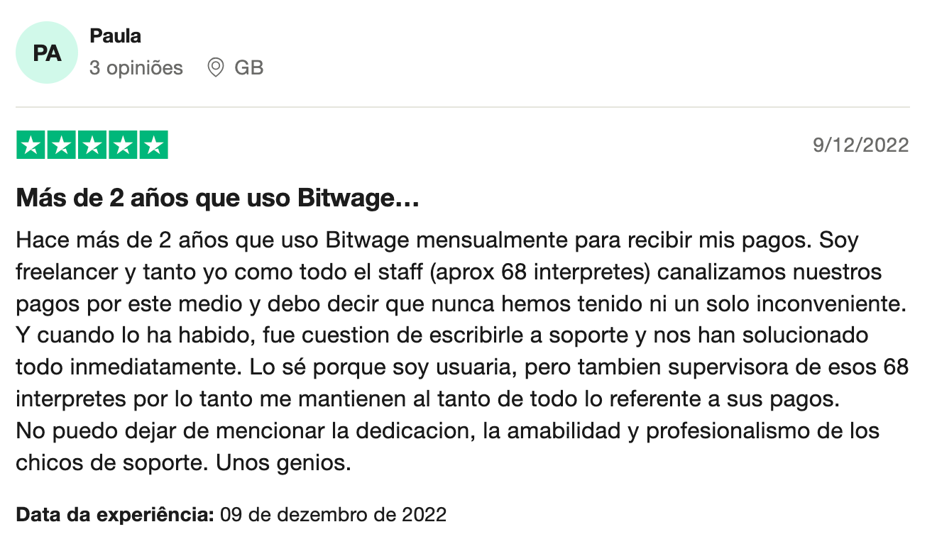 screenshot de trustpilot