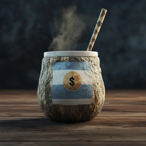 foto de mate con bandera argentina